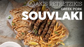 Greek Pork Souvlaki  Akis Petretzikis [upl. by Adamson]