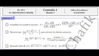 Contrôle continu 1  الفرض المحروس رقم 1 [upl. by Neelahs42]