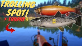 TROLLING SPOT IN KUORI LAKE  TROPHY  707 Russian fishing 4 [upl. by Crist]