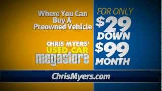 Chris Myers Used Car Megastore 29 Down 99 a Month [upl. by Atikihs275]