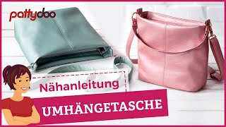 Tasche nähen  Anleitung für Umhängetasche und Shopper aus Kunstleder mit Reißverschluss [upl. by Juta]