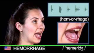 English Pronunciation  HEMORRHAGE  247 [upl. by Begga]