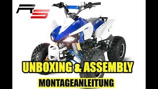 ATV 125cc RS Nitro Motors Unboxing Montage Assembly Kinderquad quad Bericht [upl. by Amaleta448]