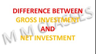 Difference between Gross and Net Investment  Macroeconomics [upl. by Akem987]