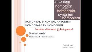 Homoniem synoniem antoniem  uitleg met oefeningen [upl. by Ydisahc]