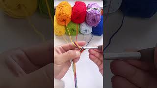 Sevencolor crochet rope wrapping method crochet knitting handmade crocheting crochettutorial [upl. by Aleek952]