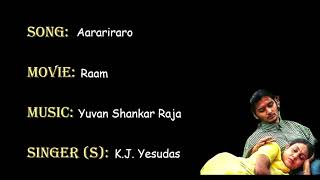 Aarariraro  Raam  Tamil Karaoke songs with lyrics  Yuvan Shankar Raja  Tamil Lyrics  Hits song [upl. by Hillell]