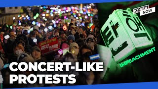 Kpop light sticks glow fans dance on beat for Yoons impeachment [upl. by Okubo141]