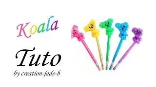 Tuto Rainbow Loom  Embout de crayon Koala [upl. by Garlaand274]