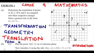 Mathematics Grade 9 Transformation Geometry Translations Exercise 1 Term 4 mathszoneafricanmotives [upl. by Aninay]