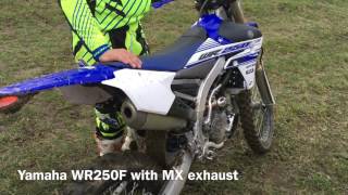 YAMAHA WR250F MX exhaust vs Akrapovic [upl. by Maximilien30]