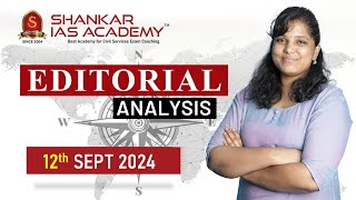 Editorial Analysis September 12 2024 Shankar IAS Academy UPSC current Affairs  Mains [upl. by Eliak]