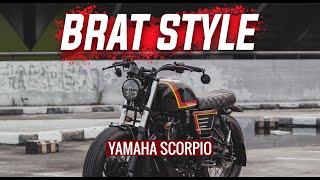 YAMAHA SCORPIO 225 DENGAN KONSEP BRAT STYLE  SIMPLE amp ELEGANT [upl. by Ilojna]