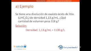 ¿Cómo calcular el volumen de una disolución [upl. by Attenauqa774]