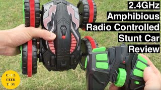 24GHz Amphibious Radio Controlled Waterproof Stunt Car Review DoubleSide Spins and Flips [upl. by Hampton]