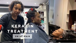 Keratin Treatment on 4C Hair [upl. by Aisereht532]