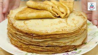 Тонкие ажурные БЛИНЧИКИ на молоке и кипятке🥞 Блины с ветчиной и сыром Масленица 2024 [upl. by Yzdnil]