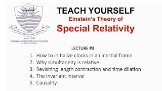 Lecture 3 Simultaneity and Causality Special Relativity  Urdu  Pervez Hoodbhoy [upl. by Kamaria]