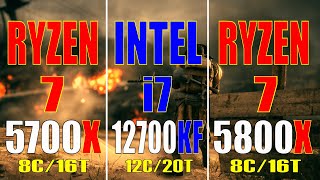 RYZEN 7 5700X vs INTEL i7 12700KF vs RYZEN 7 5800X  PC GAMES BENCHMARK [upl. by Aldo]