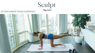 40 MIN INNER THIGH BURNOUT I Savannah Noethlich I workoutwithme lowerbodyworkout sculptyourbody [upl. by Daitzman]