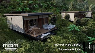 Propuesta de Diseño  Cabaña  Villa  Glamping BUENAVISTA Quindío [upl. by Lavinia]