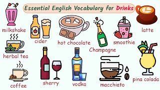 Essential Vocabulary for Drinks  English Drink Vocabulary  englishvocabularylearning [upl. by Putscher]