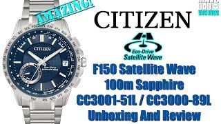 GPS Looker  Citizen Satellite Wave 100m Solar CC300089L CC300151L  CC300585E Unbox amp Review [upl. by Sidhu]