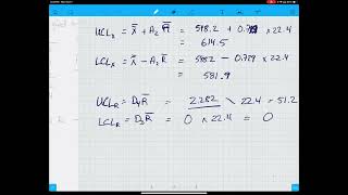 X Bar and R Bar charts in Statistical Process Control  An example problem [upl. by Leva]