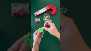 Making a Beadmoji fishtail bracelet with the Michael’s exclusive Rainbow Loom candy cane🎄🧑🏻‍🎄 [upl. by Mickey]