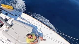 Floating with a yacht on a calm and peaceful Tyrrhenian Sea 4 [upl. by Vanzant237]