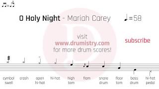 Mariah Carey  O Holy Night Drum Score [upl. by Upali]