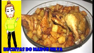 receita de frango de cebolada no forno e batatas assadas  canal chantilly com chocolate [upl. by Akcirred]