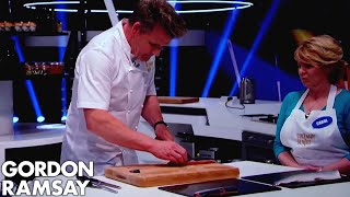 How to Fillet a Salmon Into 10 Equal Pieces  Gordon Ramsay [upl. by Sochor]