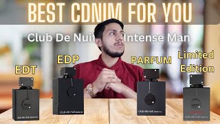 Clud de Nuit Intense Man EDT vs EDP vs Parfum vs Limited Edition UIrduHindi [upl. by Yevol]