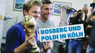 Weltmeister Nico Rosberg und Lukas Podolski in Köln [upl. by Abraham]