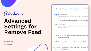 Mastering Advanced Settings Remove Product Feed in Stock Sync  Inventory Management Tutorial [upl. by Rubia]