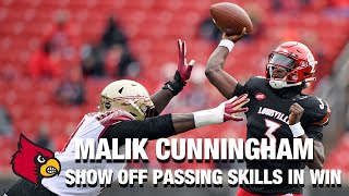 Louisville QB Malik Cunningham Shows Off His Passing Skills In Win [upl. by Farrar]