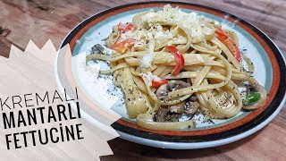 Kremalı Mantarlı Fettucine Tarifi l Öğrencilere Farklı Makarna Tarifi l Yemek Tarifleri [upl. by Materi134]