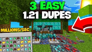 3 EASY Duplication Glitches Minecraft Bedrock 121 NEW [upl. by Trik]