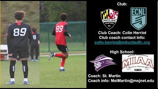 Luke Hodgkinson Maryland United ECNL CB 25 [upl. by Eniloj]