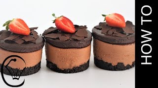 Eggless No Bake Chocolate Cheesecakes No Egg Mini Dessert No Oven [upl. by Wyne695]