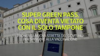 Super green pass cosa diventa vietato con il solo tampone [upl. by Eluk]