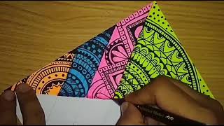 How to Drawing Zentanglemandala full Color [upl. by Eniamsaj826]