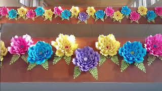 Diy Flower Tutorial Large Size Paper Flower [upl. by Howe]