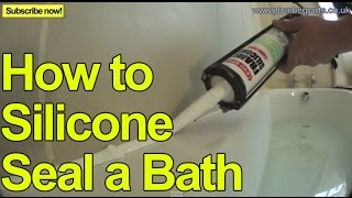 HOW TO SILICONE SEAL A BATH  NEW INSTALL  Plumbing Tips [upl. by Gittle]