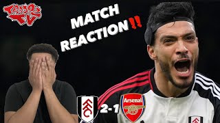 Fulham 21 Arsenal  Troopz Match Reaction  Arteta Is Our Brendan Rodgers [upl. by Mcdonald]