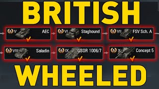 BRITISH WHEELED MEDIUM TECH TREE  World of Tanks [upl. by Asiuol38]