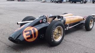 Vintage Racing  1950s Indy Cars startup and race LOUD [upl. by Yelra]