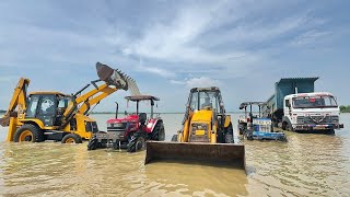 JCB 3dx Backhoe vs Tata Truck vs Mahindra Arjun 4X4 vs Swaraj 744 4X4 Tochan Mukabla [upl. by Delila]