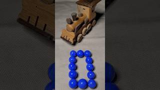 Make a quotRectanglequot Shape with Blue Marbles and a toy Train asmr train blue marbles satisfying [upl. by Garibold]